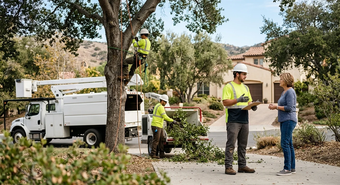 Tidy residential yard after brush removal in a Thousand Oaks neighborhood
