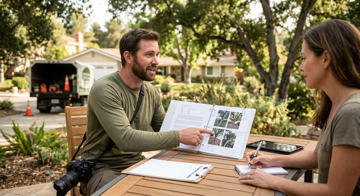 Written tree risk report and photos prepared for a local homeowner