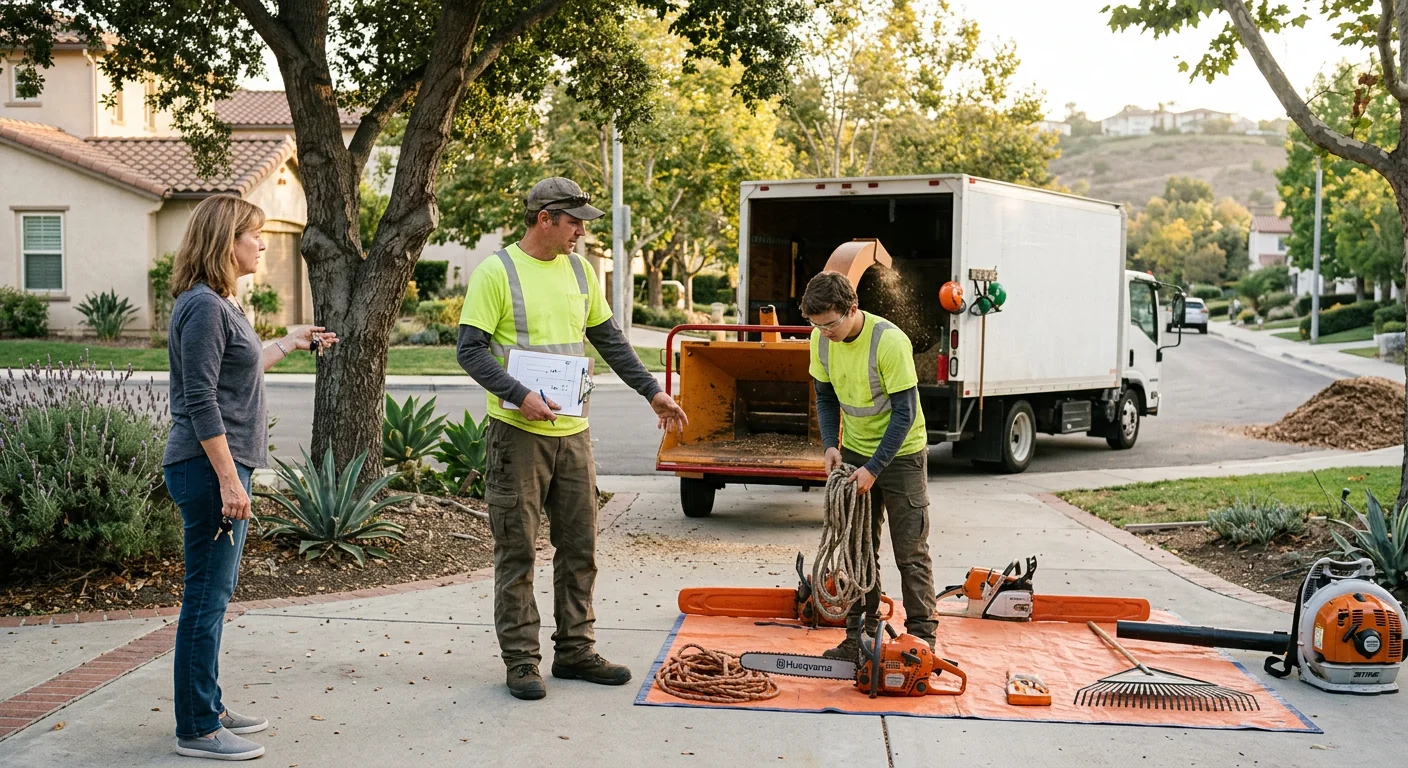 Tree Service equipment ready for customer walkthrough